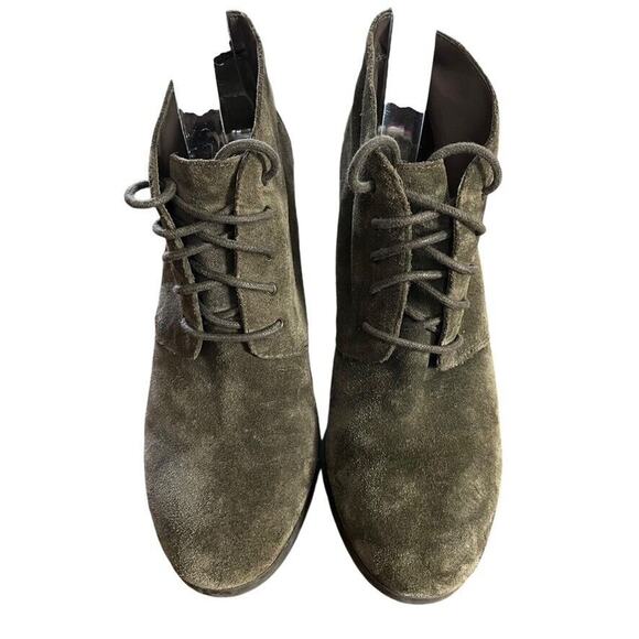 Franco Sarto Weston Gray Suede Leather Wedge Ankle Booties Boots Shoes sz 8.5 - Picture 6 of 16